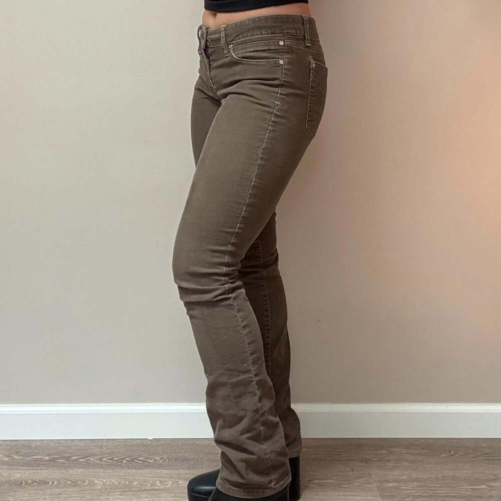Gap 1969 Real Straight Corduroy Pants Size 27/4 Fawn Brown Y2K